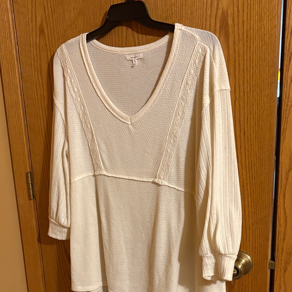 Maurices Cream V-Neck Blouse